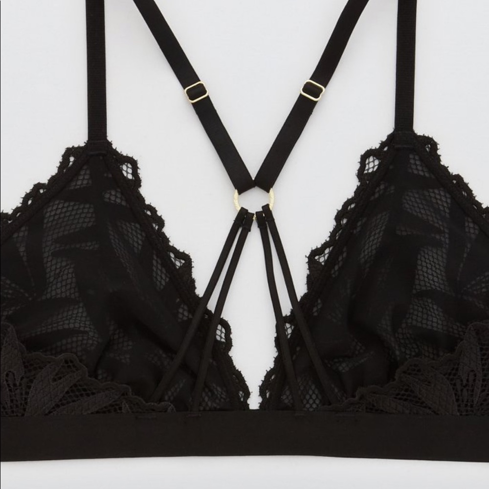 Aerie See Thru Lace Bralette Sz L - Picture 2 of 3